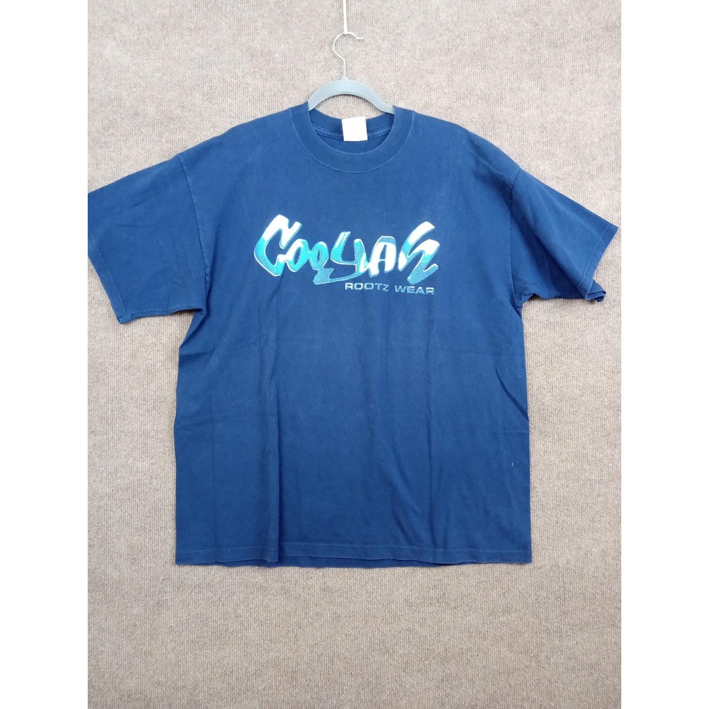 Cooyah Rootz Wear Shirt Mens XL Blue Graphic Tee Made In USA Streetwear Retro